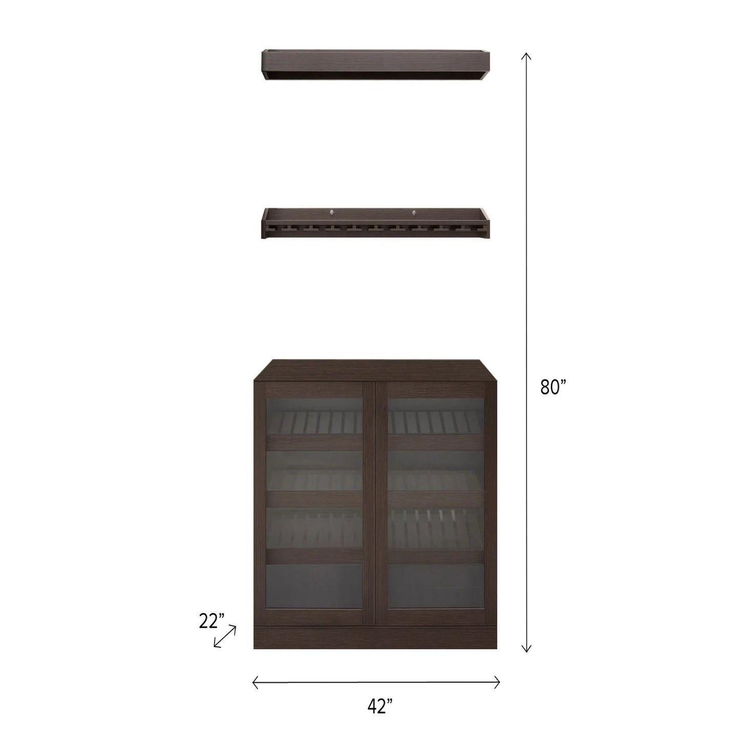 Home Bar 3 Piece Cabinet Set