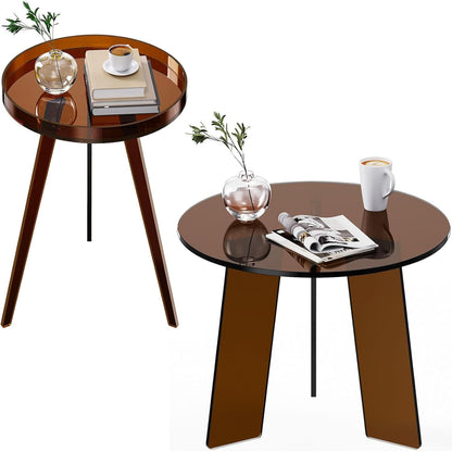 Acrylic Side Table+Coffee Table Set