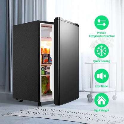 Mini Fridge 3.2 Cu Ft Small Fridge One Door Mini Fridge,Black,New