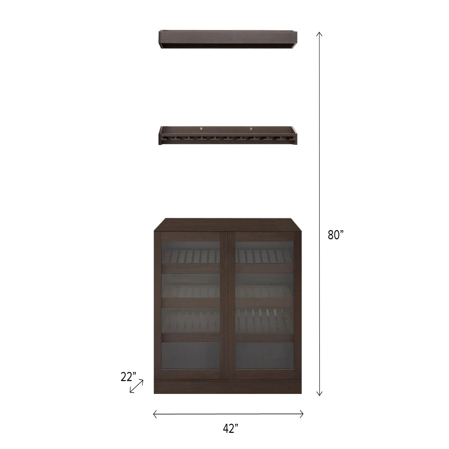 Home Bar 3 Piece Cabinet Set
