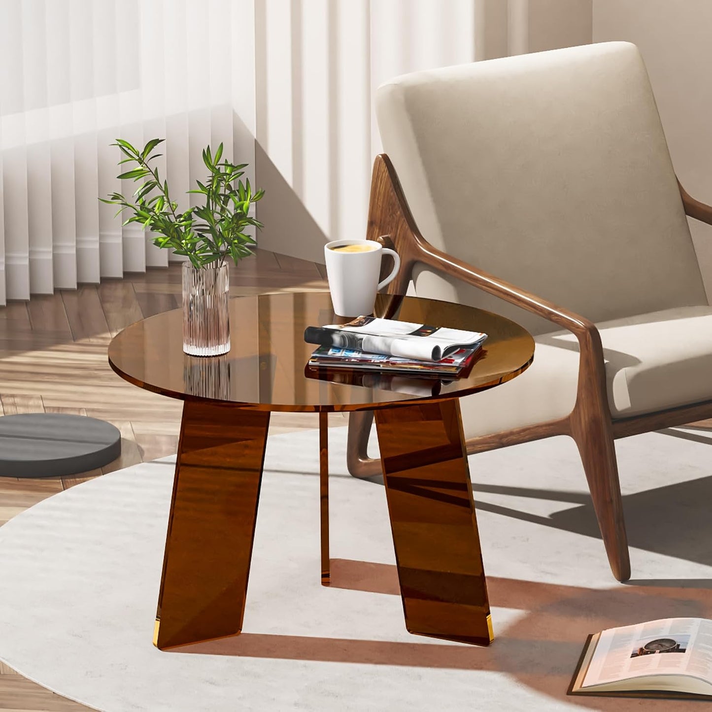 Acrylic Side Table+Coffee Table Set