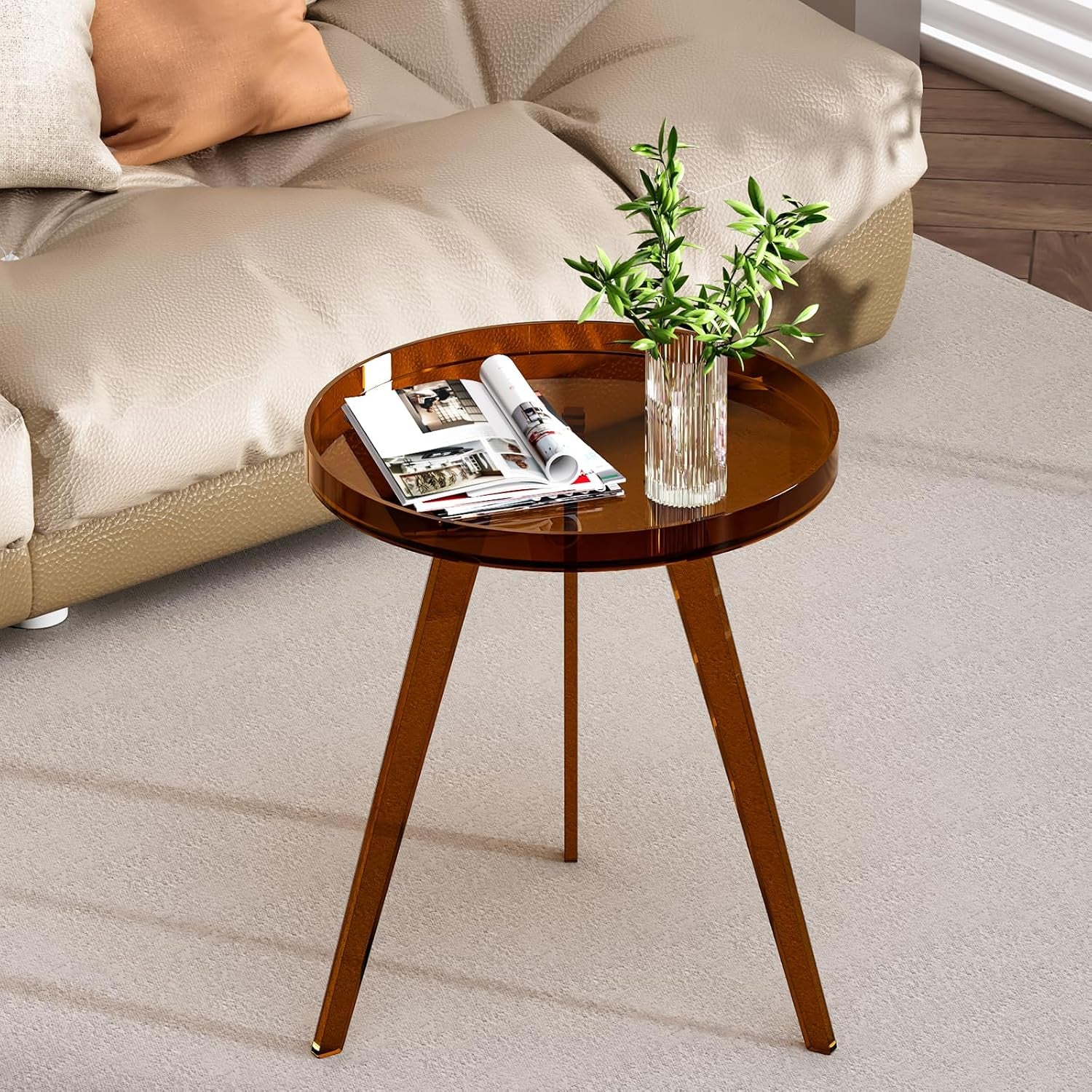 Acrylic Side Table+Coffee Table Set