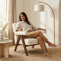 Minimalist Lounge Chair Upholstered Accent Chair — Lifestyle