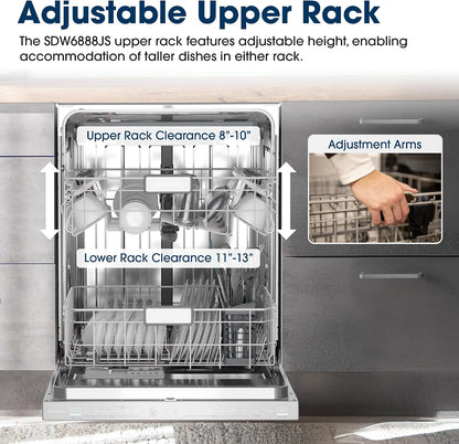 SDW6888JS 42 Dba Stainless Fully Integrated Built-In Smart Dishwasher