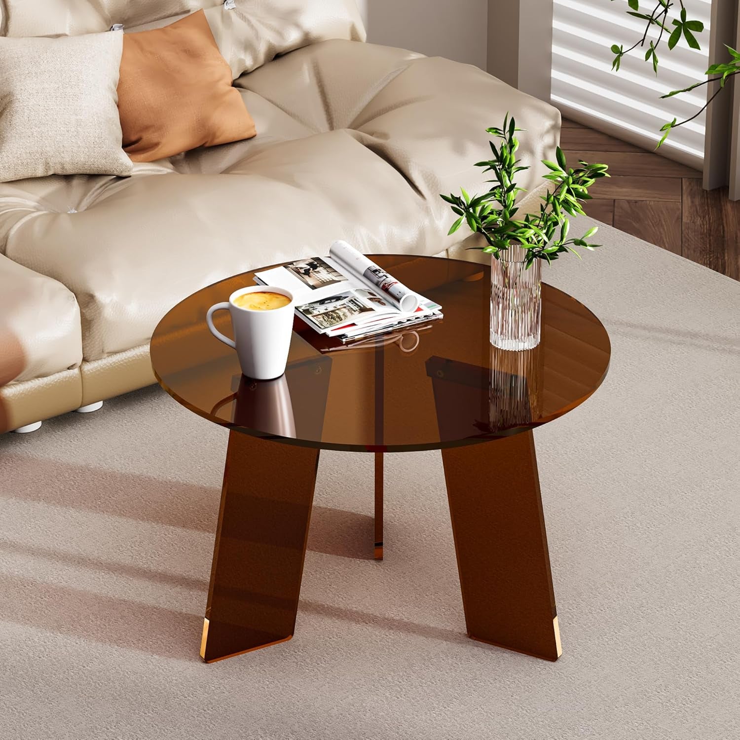 Acrylic Side Table+Coffee Table Set