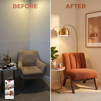 Minimalist Lounge Chair Upholstered Accent Chair — Before & After