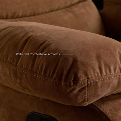 3 Piece Fabric Brown Manual Reclining Sofa Set with Drop-Down Table and Cup Holders,Living Room Set