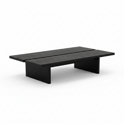 47.2" Modern Coffee Table for Living Room, Black Coffee Table Wood Living Room Table Rectangular Center Table Tea Table for Home Office