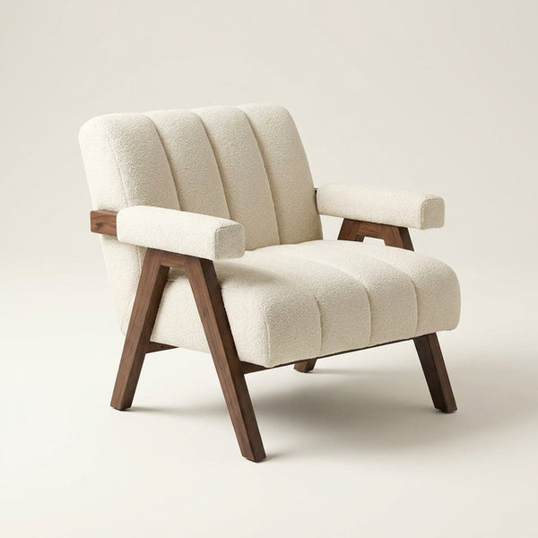 Minimalist Lounge Chair Upholstered Accent Chair — Studio Shot