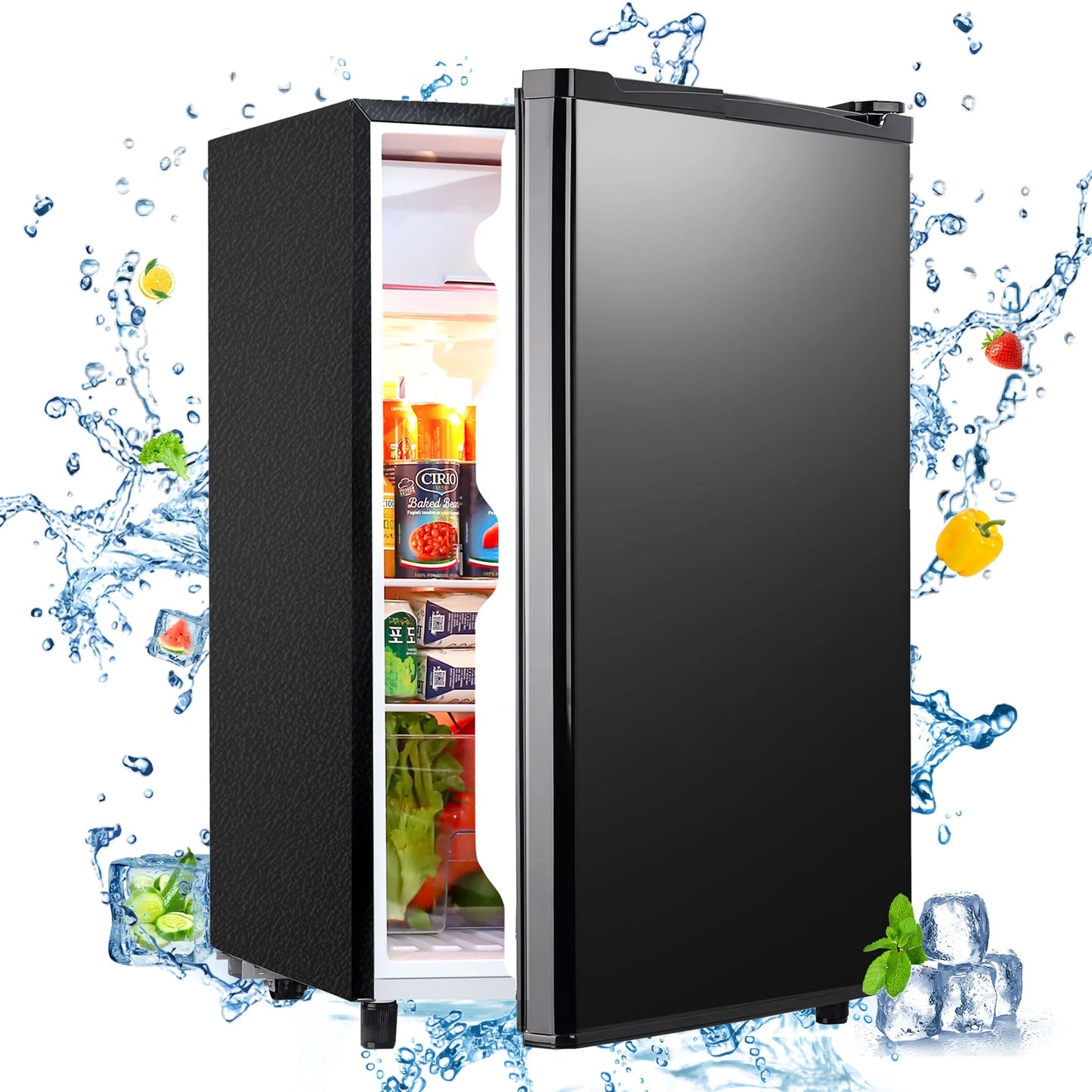 Mini Fridge 3.2 Cu Ft Small Fridge One Door Mini Fridge,Black,New