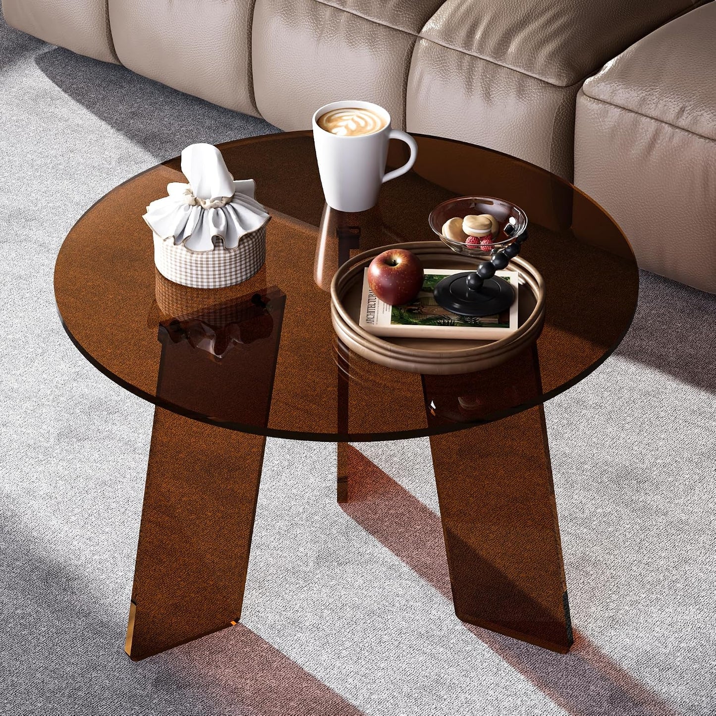 Acrylic Side Table+Coffee Table Set